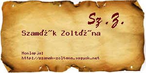 Szamák Zoltána névjegykártya